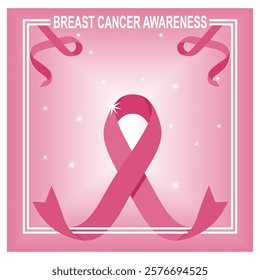 Pink ribbon symbol highlighting the importance of Breast Cancer Awareness Month, promoting support, and helping spread awareness through this vibrant and beautifully designed representation. 