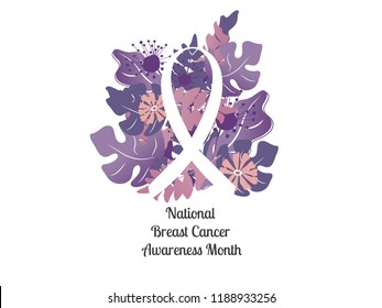 pink ribbon symbol. National Breast Cancer Awareness Month vector concept. A pink ribbon, symbol of breast cancer awarenes.  illustration.