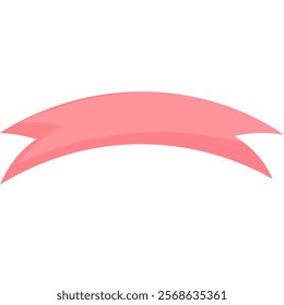 Pink ribbon for text. Vector ribbon isolated on white background. Royal ribbon for promotion design. Vector graphics of elements for text. Illustration