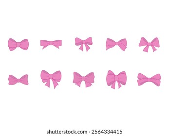 Pink Ribbon Tie Element Set