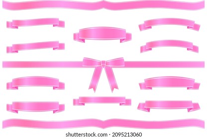 Pink ribbon, for valentine decoration, Happy Valentine's Day