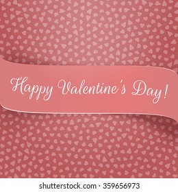 Pink Ribbon with Valentines Day Greeting