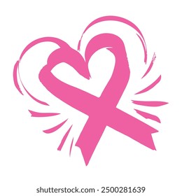 Pink Ribbon Vector Art For Breast Cancer Awareness Month.