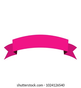 pink ribbon vector. Flat illustration of ribbon vector icon for web