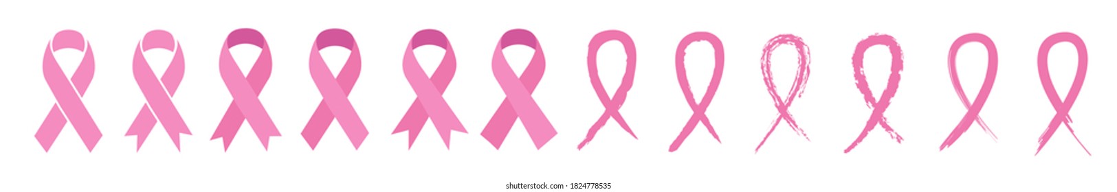 Pink Ribbon. Vector icon vector illustration