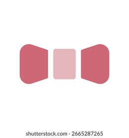Pink ribbon vector icon illustration.