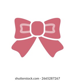 Pink ribbon vector icon illustration.