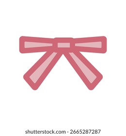 Pink ribbon vector icon illustration