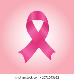 Pink ribbon vector illustration.