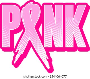 Pink Ribbon Vector Logo Design