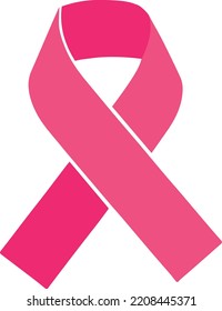 Pink ribbon to World Breast Cancer Awareness month. Pink ribbon icon sing