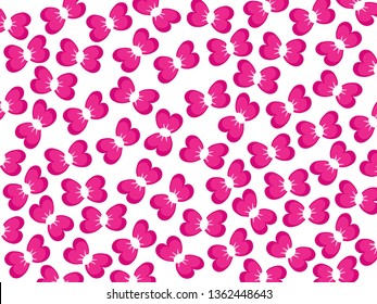 Pink ribbons background in vector illustration for girls