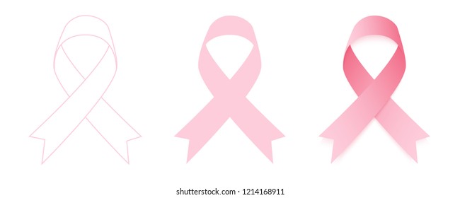 Pink Ribbons set. Ribbons banners. Ribbon icon. Ribbon vector icon Ribbons in line flat and realistic design. Eps10