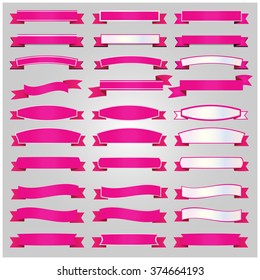Pink ribbons set vector