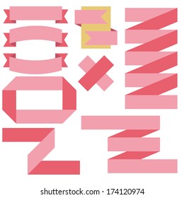 Pink ribbons stripes and bookmarks
