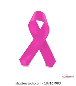 Pink ribbons. Vector illustration.