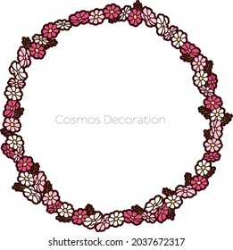 Pink Rim Thick Cosmos Illustration Decoration