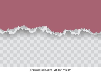 Pink Ripped Paper Background in Header Position for Flyer, Banner, Infographic, Website, Ads Banner or Etc. High Quality Background Vector Illustration