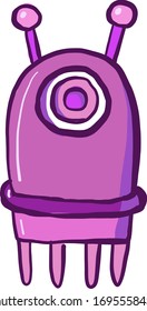 Pink robot, illustration, vector on white background