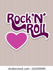 pink rock and roll poster