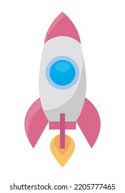 icono del lanzador de inicio de cohete rosa