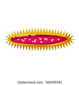 Pink rod shaped virus icon. Isometric 3d illustration of pink rod shaped virus vector icon for web