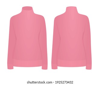 Camiseta rosa de cuello de rollo. ilustración vectorial