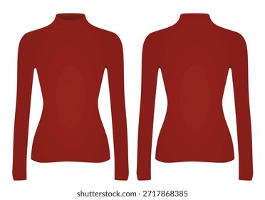 Pink roll neck shirt. vector illustration