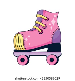pink roller skate over white