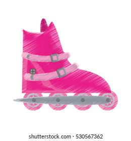 pink roller skate sport activity vector illustration eps 10