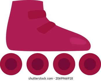 Pink roller skates, illustration, vector, on a white background.