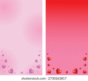 Fondo romántico rosa con corazones flotantes
