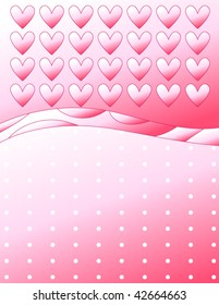 Pink romantic background with hearts