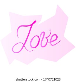 pink romantic love vector text