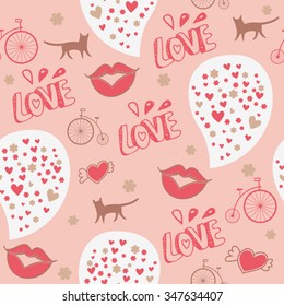 pink romantic seamless pattern