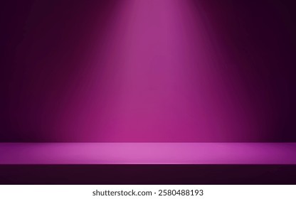 Pink Room with table surface. Product presentation template.