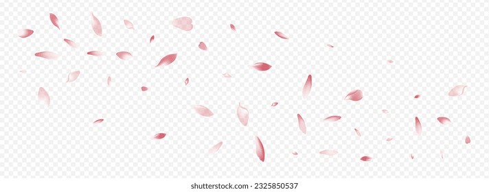 Pink Rosa Vector Panoramic Transparent Background. Tree Fall Template. Peach Fresh Texture. Apple Japan Banner. Bright Floral Overlay Design.