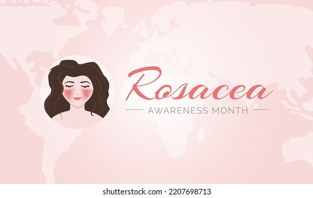 Pink Rosacea Awareness Month Background Illustration