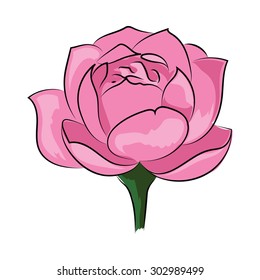 Pink Rose Colored Vector Icon 
