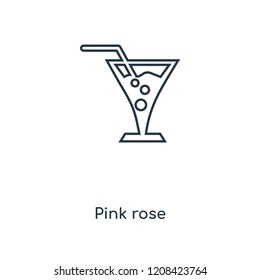 Pink rose concept line icon. Linear Pink rose concept outline symbol design. This simple element illustration can be used for web and mobile UI/UX.