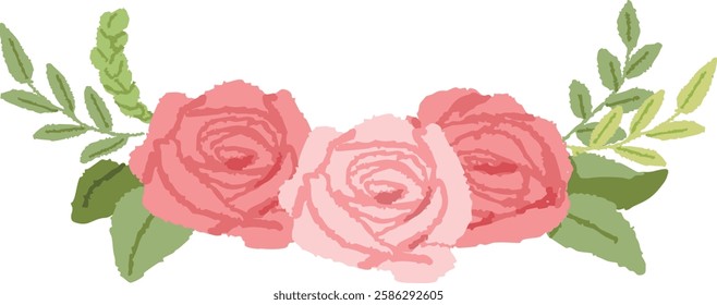 Pink rose decoration illustration cartoon feel