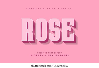 Plantilla de efecto de texto modificable rosa rosa rosa rosado