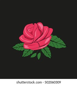 pink rose embroidery