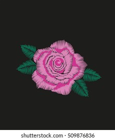 Pink Rose Embroidery