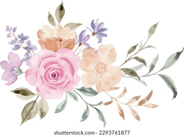 Pink rose flower bouquet for background, wedding, fabric, textile, greeting, card, wallpaper, banner, sticker, decoration etc.