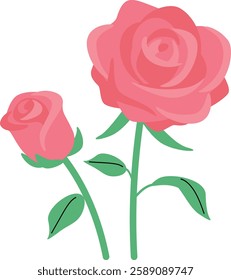 Pink rose flower clip art