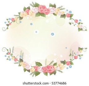 pink rose flower frame