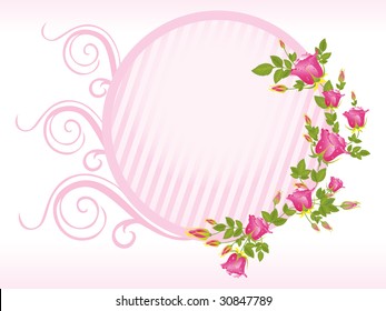 pink rose flower frame with creative design