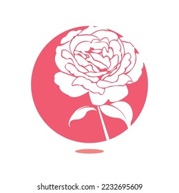 vector de silueta de flor rosa rosa rosa rosa