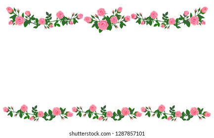 Pink rose frame 02